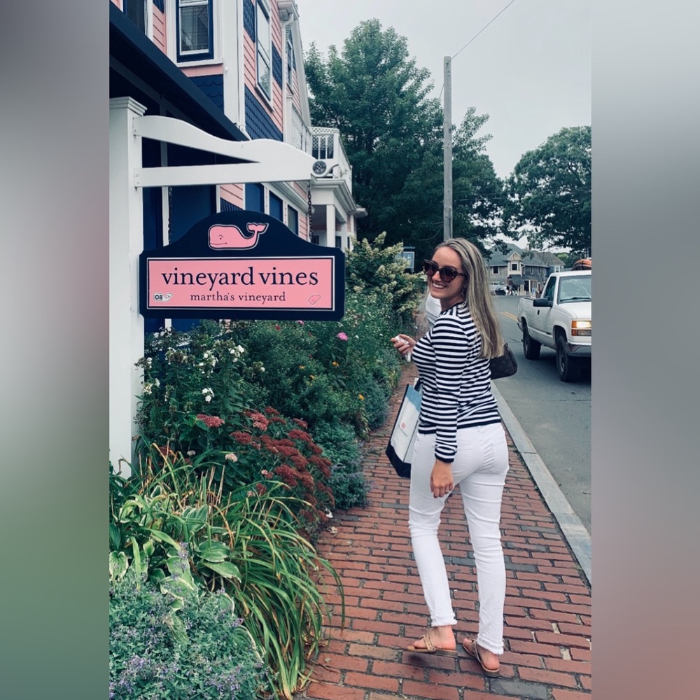 MK NAVY & WHITE LONG SLEEVE KNIT SWEATER 🫐